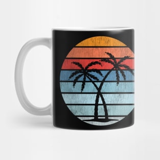 Tree Palm Sunset Beach Vintage Mug